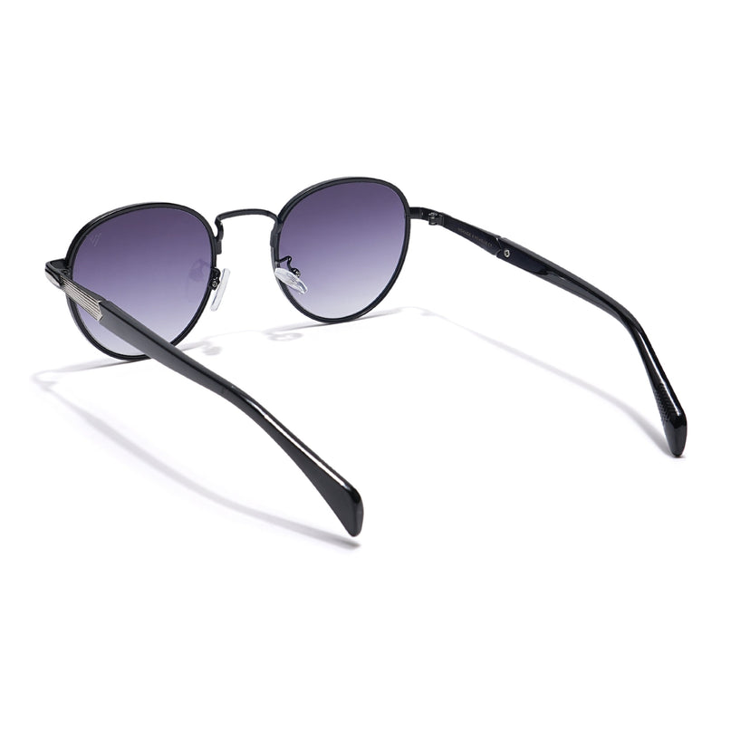 Round Sunglasses (Black & Clear Lens | Black & Silver Frame - MG5790)