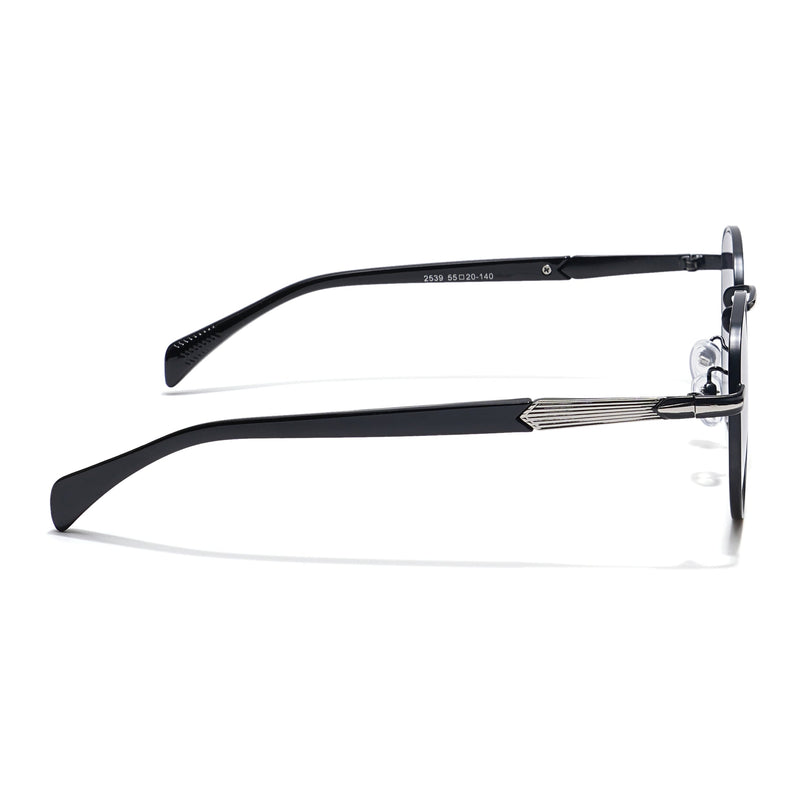 Round Sunglasses (Black & Clear Lens | Black & Silver Frame - MG5790)
