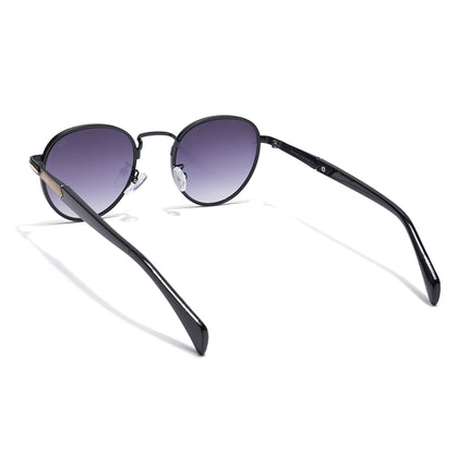Round Sunglasses (Black & Clear Lens | Black & Golden Frame - MG5791)