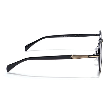 Round Sunglasses (Black & Clear Lens | Black & Golden Frame - MG5791)