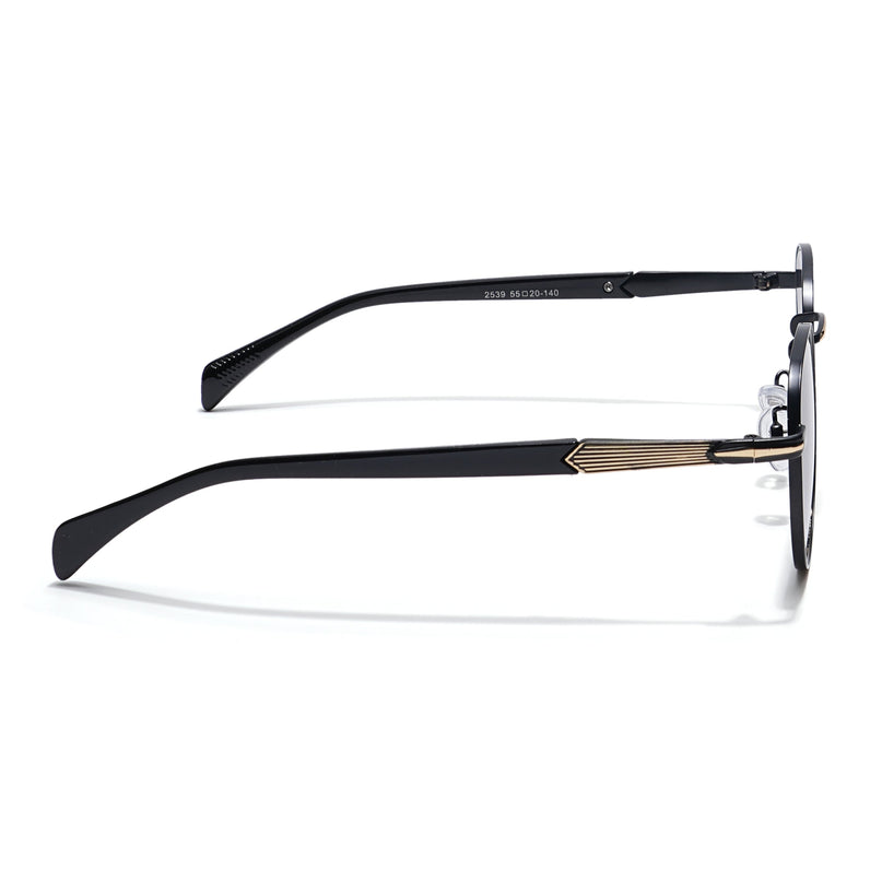 Round Sunglasses (Black & Clear Lens | Black & Golden Frame - MG5791)