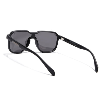 Hexagonal Polarized Sunglasses for Men & Women (Black Lens | Black Frame - PMG7356)