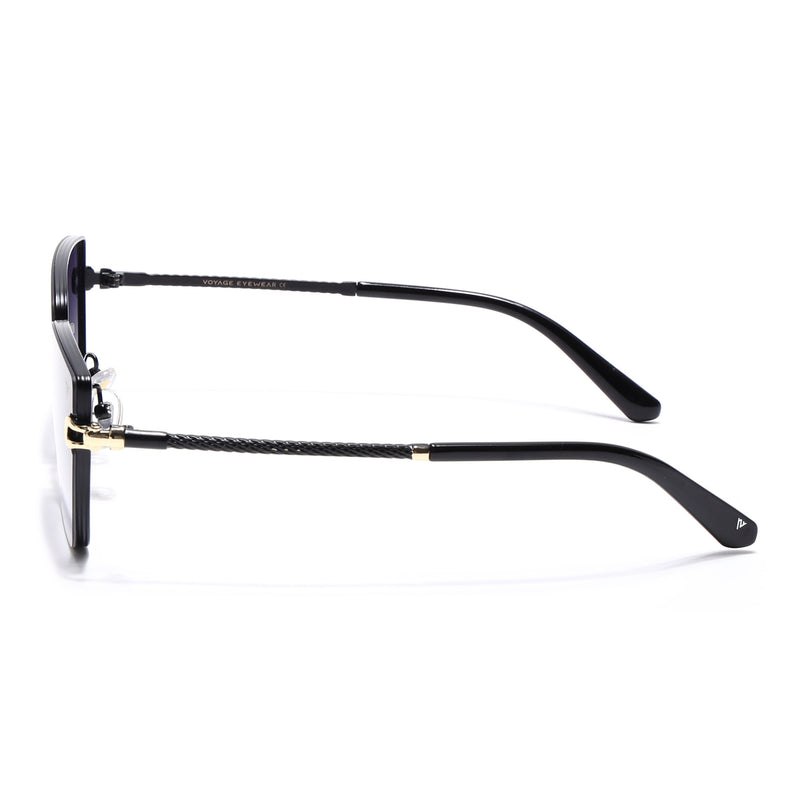Cateye Sunglasses for Women (Grey & Clear Lens | Golden & Black Frame - MG7109)