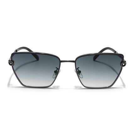 Cateye Sunglasses for Women (Green & Clear Lens | Grey Frame - MG7110)