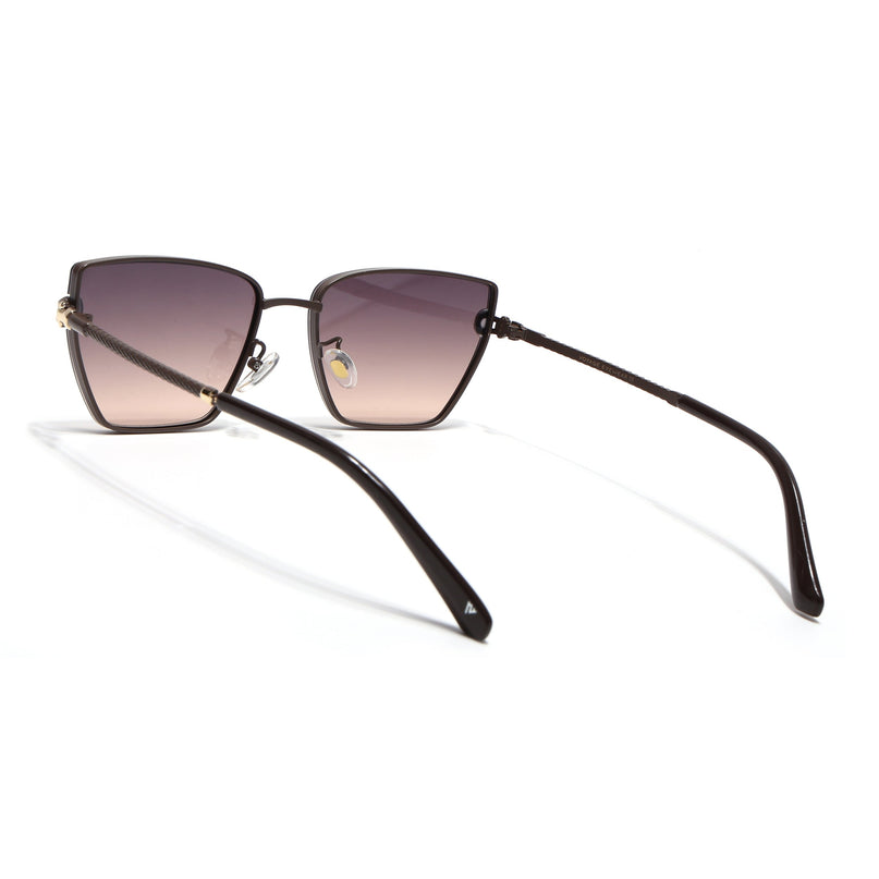 Cateye Sunglasses for Women (Black & Brown Lens | Brown Frame - MG7111)