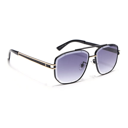Wayfarer Sunglasses for Men & Women (Grey & Clear Lens | Black & Golden Frame - MG7113)