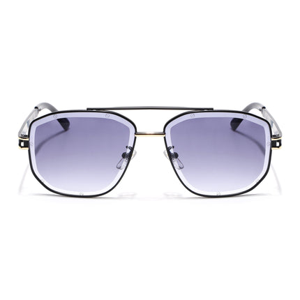 Wayfarer Sunglasses for Men & Women (Grey & Clear Lens | Black & Golden Frame - MG7113)