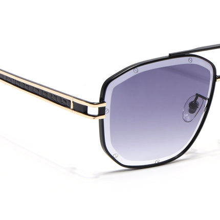 Wayfarer Sunglasses for Men & Women (Grey & Clear Lens | Black & Golden Frame - MG7113)