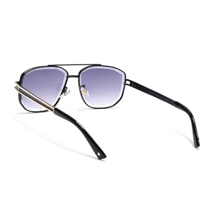 Wayfarer Sunglasses for Men & Women (Grey & Clear Lens | Black & Golden Frame - MG7113)