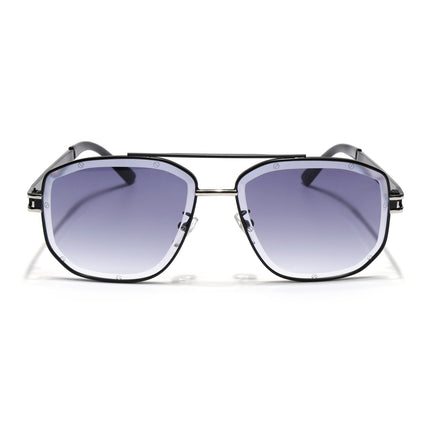Wayfarer Sunglasses for Men & Women (Grey & Clear Lens | Black & Silver Frame - MG7114)