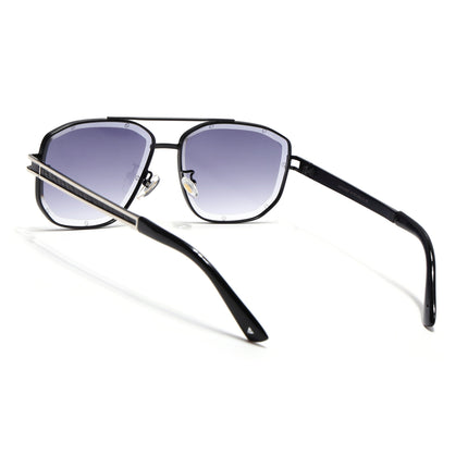Wayfarer Sunglasses for Men & Women (Grey & Clear Lens | Black & Silver Frame - MG7114)