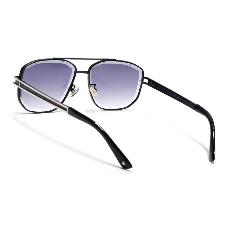 Wayfarer Sunglasses for Men & Women (Grey & Clear Lens | Black & Silver Frame - MG7114)