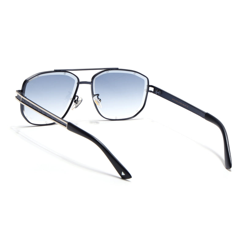 Wayfarer Sunglasses for Men & Women (Grey & Clear Lens | Blue & Silver Frame - MG7115)