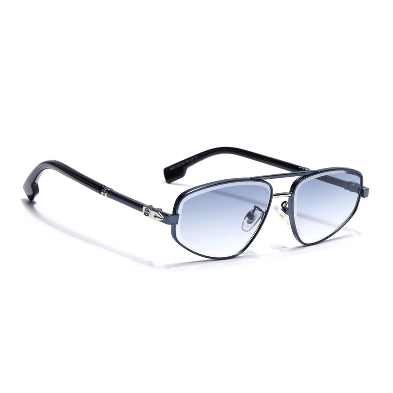 Rectangle Sunglasses for Men & Women (Blue & Clear Lens | Blue Frame - MG7517)