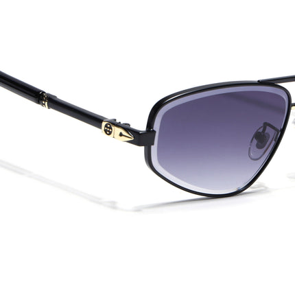Rectangle Sunglasses for Men & Women (Grey & Clear Lens | Black Frame - MG7518)