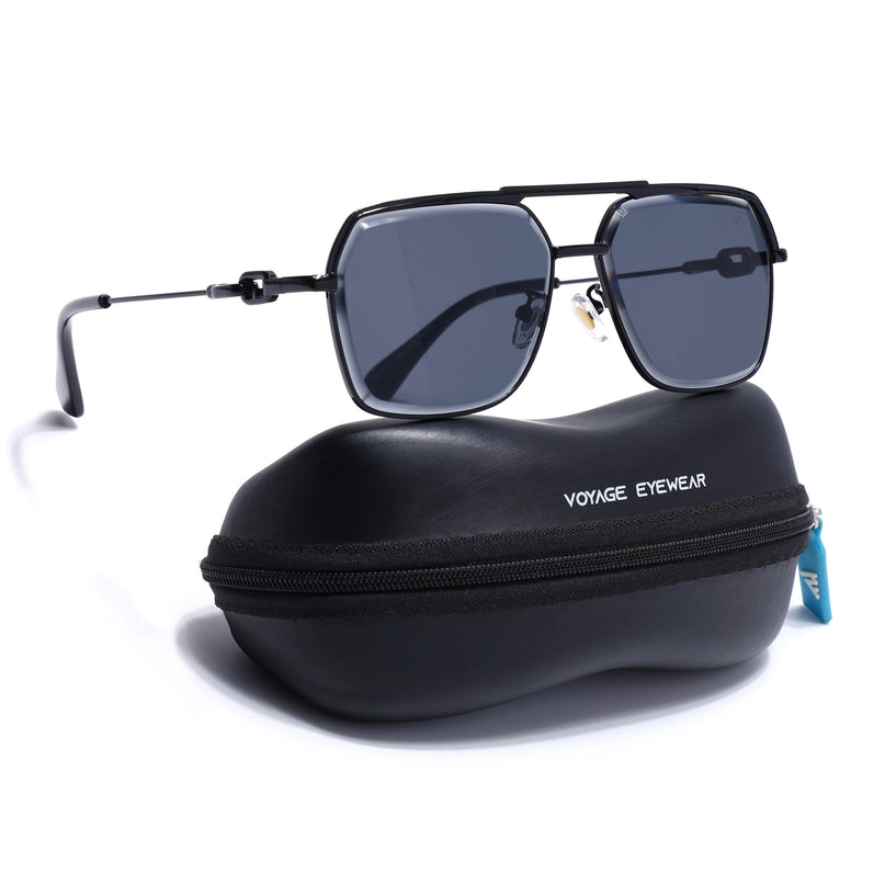 Wayfarer Sunglasses for Men & Women (Black Lens | Black Frame - MG7530)