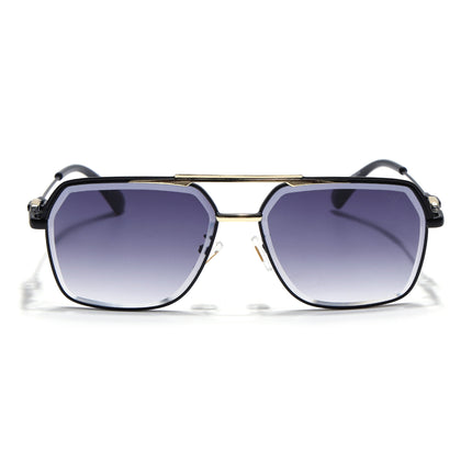 Wayfarer Sunglasses for Men & Women (Grey & Clear Lens | Golden & Black Frame - MG7531)
