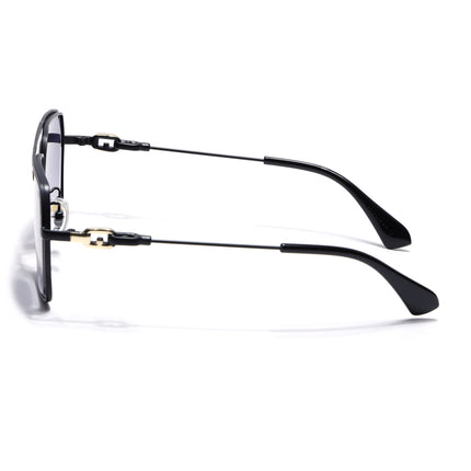 Wayfarer Sunglasses for Men & Women (Grey & Clear Lens | Golden & Black Frame - MG7531)