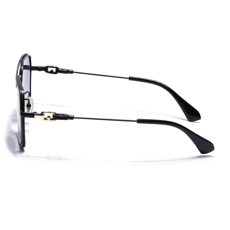 Wayfarer Sunglasses for Men & Women (Grey & Clear Lens | Golden & Black Frame - MG7531)