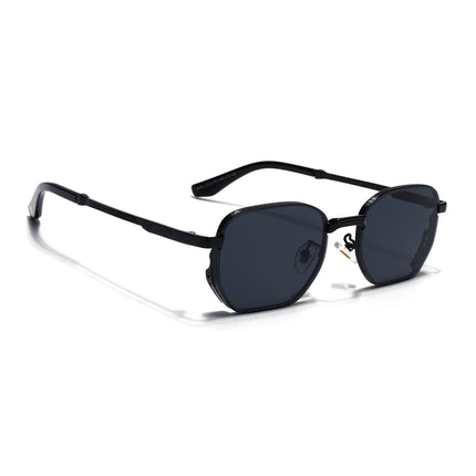Rectangle Sunglasses for Men & Women (Black Lens | Black Frame - MG7839)