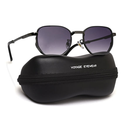 Rectangle Sunglasses for Men & Women (Green Lens | Grey Frame - MG7840)