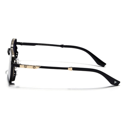 Rectangle Sunglasses for Men & Women (Grey Lens | Black & Golden Frame - MG7842)