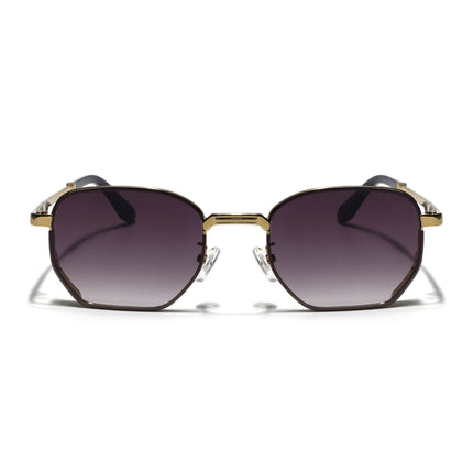 Rectangle Sunglasses for Men & Women (Brown Lens | Golden Frame - MG7845)