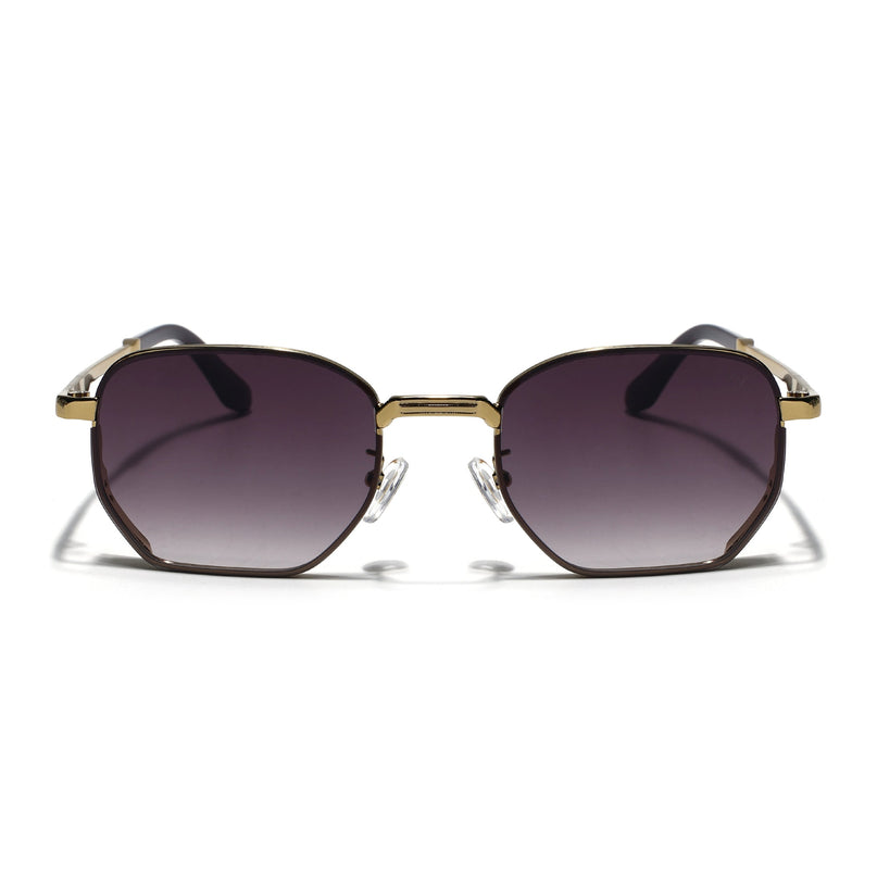 Rectangle Sunglasses for Men & Women (Brown Lens | Golden Frame - MG7845)