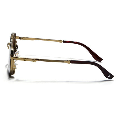 Rectangle Sunglasses for Men & Women (Brown Lens | Golden Frame - MG7845)