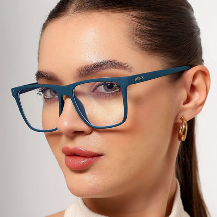 Eyejack NEO Blue Wayfarer Eyeglasses for Men & Women (28023CL1166-C4)
