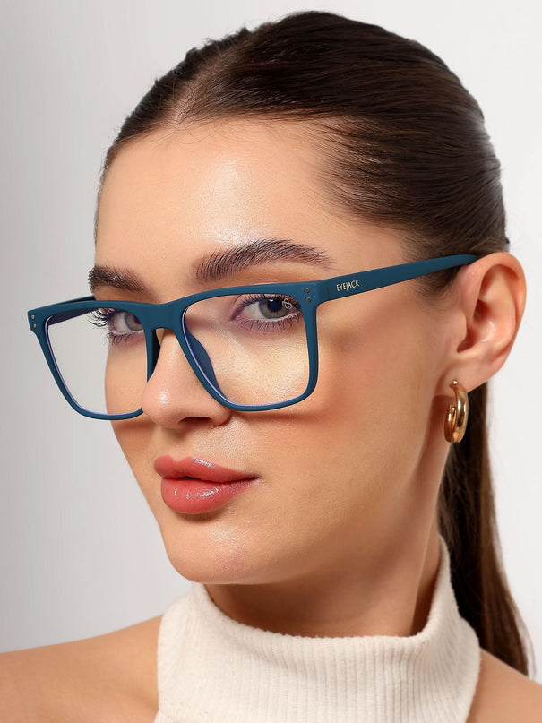 Eyejack NEO Blue Wayfarer Eyeglasses for Men & Women (28023CL1166-C4)