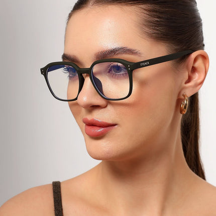 Eyejack NEO Olive Square Eyeglasses for Men & Women (28068CL1178-C2)