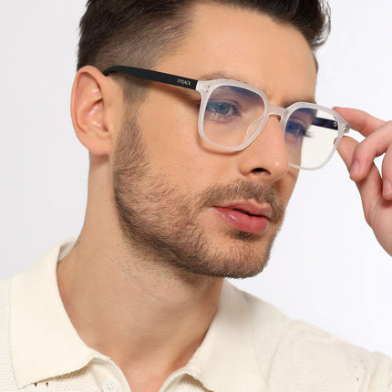 Eyejack NEO Transparent Square Eyeglasses for Men & Women (28068CL1182-C6)