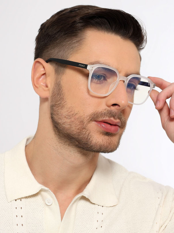 Eyejack NEO Transparent Square Eyeglasses for Men & Women (28068CL1182-C6)