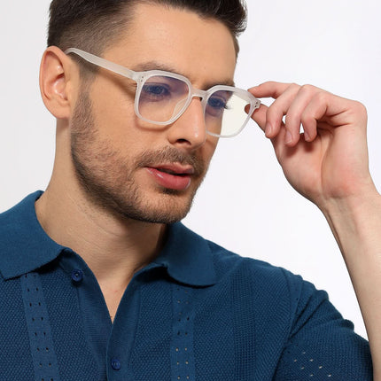 Eyejack NEO Transparent Square Eyeglasses for Men & Women (28068CL1183-C7)