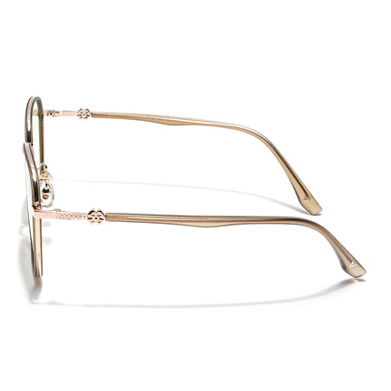 Voyage Select Square Polarized Sunglasses for Women (Green & Clear Lens | Golden & Grey Frame - SLPMG6235)