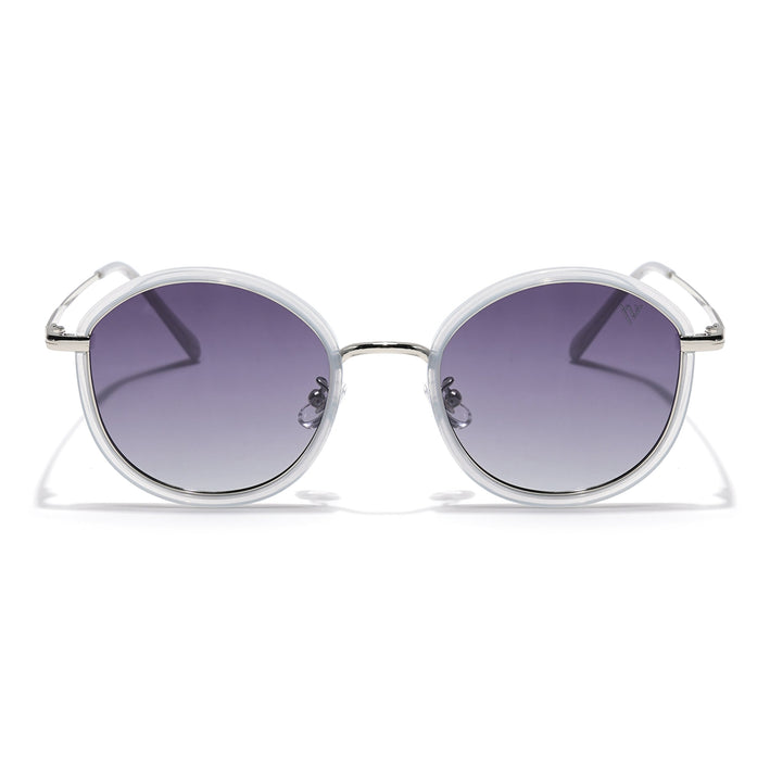 Voyage Select Round Polarized Sunglasses (Grey & Clear Lens | Transparent Grey Frame - SLPMG6216)