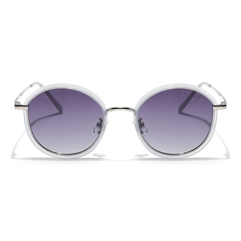 Voyage Select Round Polarized Sunglasses (Grey & Clear Lens | Transparent Grey Frame - SLPMG6216)