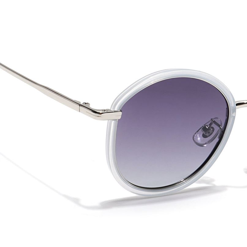 Voyage Select Round Polarized Sunglasses (Grey & Clear Lens | Transparent Grey Frame - SLPMG6216)