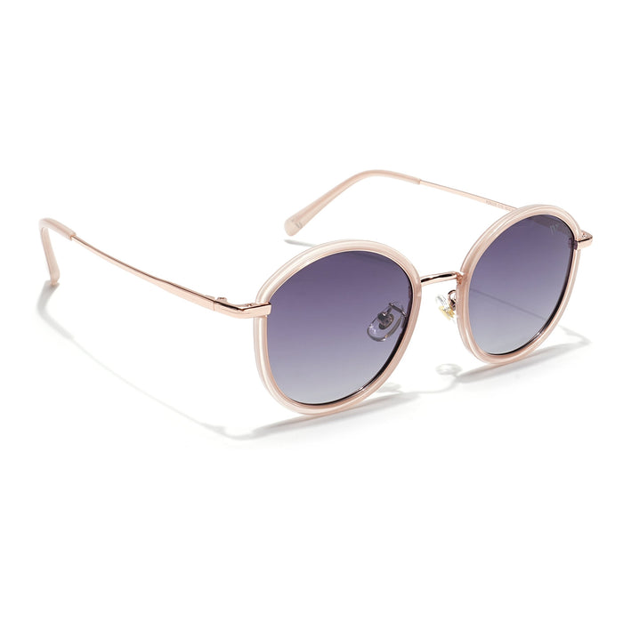 Voyage Select Round Polarized Sunglasses (Grey & Clear Lens | Nude Frame - SLPMG6219)