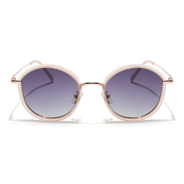Voyage Select Round Polarized Sunglasses (Grey & Clear Lens | Nude Frame - SLPMG6219)