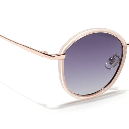 Voyage Select Round Polarized Sunglasses (Grey & Clear Lens | Nude Frame - SLPMG6219)