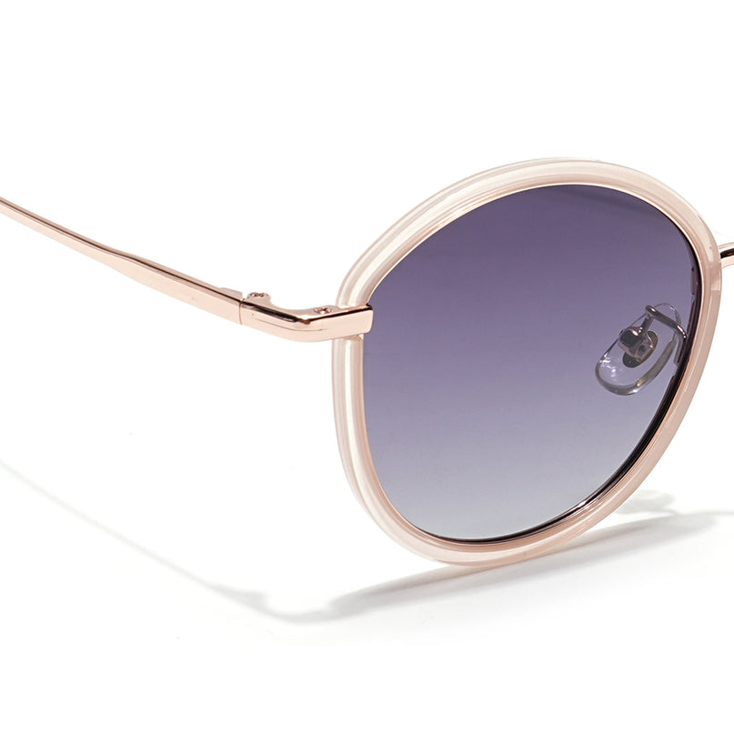 Voyage Select Round Polarized Sunglasses (Grey & Clear Lens | Nude Frame - SLPMG6219)