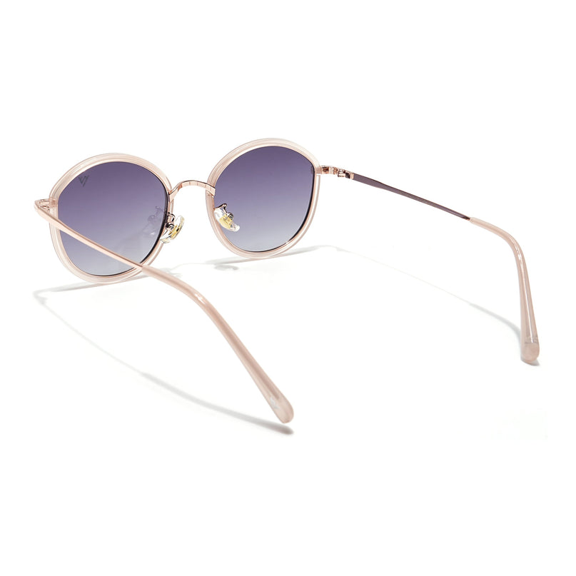 Voyage Select Round Polarized Sunglasses (Grey & Clear Lens | Nude Frame - SLPMG6219)