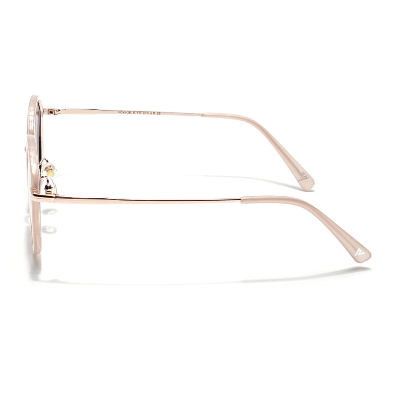 Voyage Select Round Polarized Sunglasses (Grey & Clear Lens | Nude Frame - SLPMG6219)