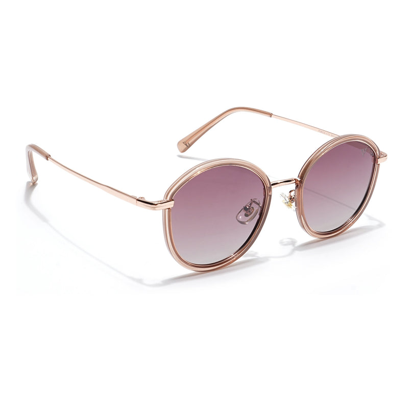 Voyage Select Round Polarized Sunglasses (Brown & Clear Lens | Brown Frame - SLPMG6221)