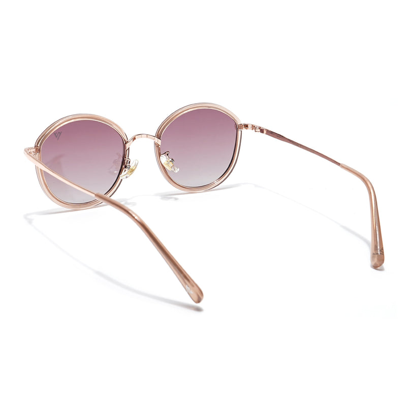 Voyage Select Round Polarized Sunglasses (Brown & Clear Lens | Brown Frame - SLPMG6221)