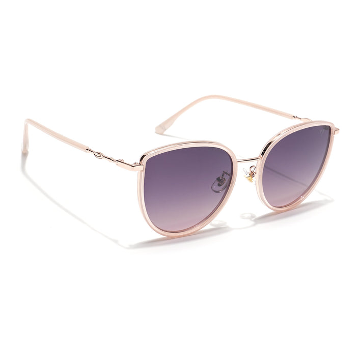 Voyage Select Cateye Polarized Sunglasses (Grey & Pink Lens | Golden & Pink Frame - SLPMG6244)