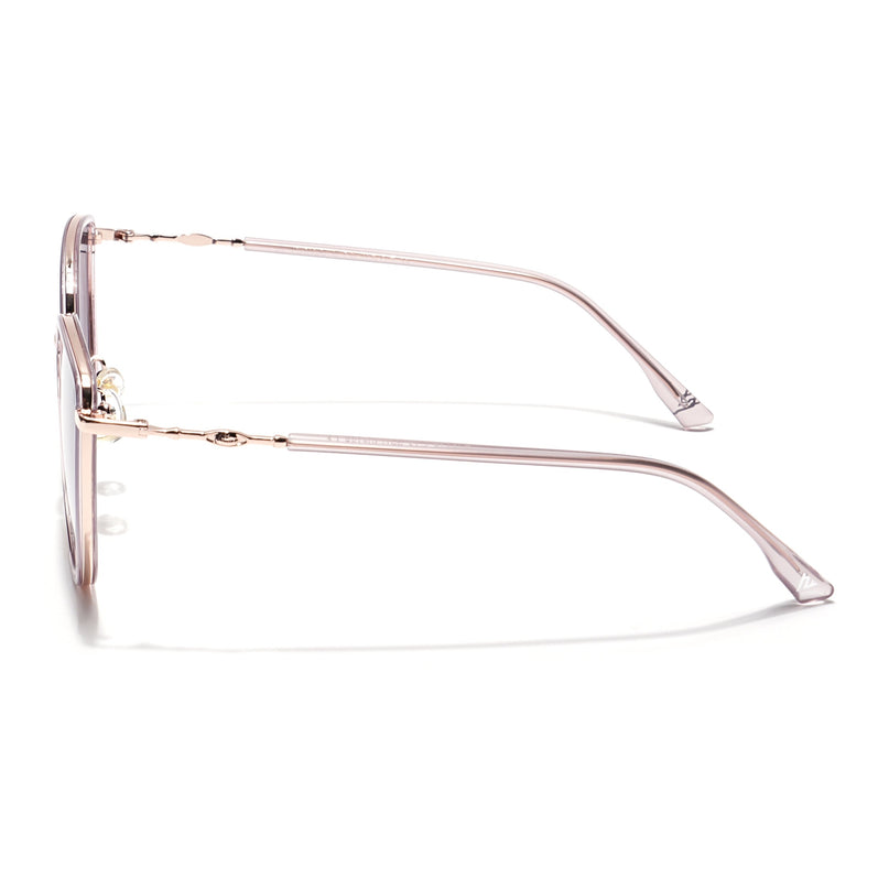 Voyage Select Cateye Polarized Sunglasses (Grey & Clear Lens | Golden & Light Purple Frame - SLPMG6245)