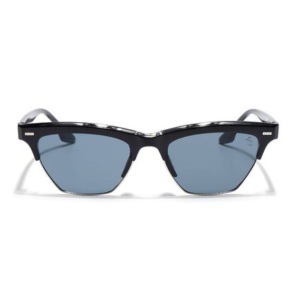 Eyejack Shine Black Half Rim Sunglasses for Women (2829CL1208)